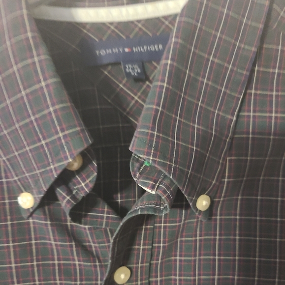 Tommy Hilfiger size 17-17½ multi colored dress shirt - Picture 3 of 11